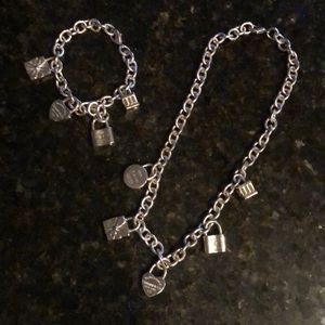 Charm set necklace and bracelet